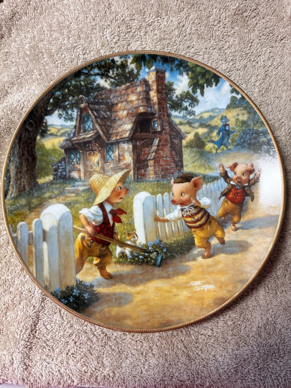 Knowles Collector Plate 'The Three Little Pigs' — With certification